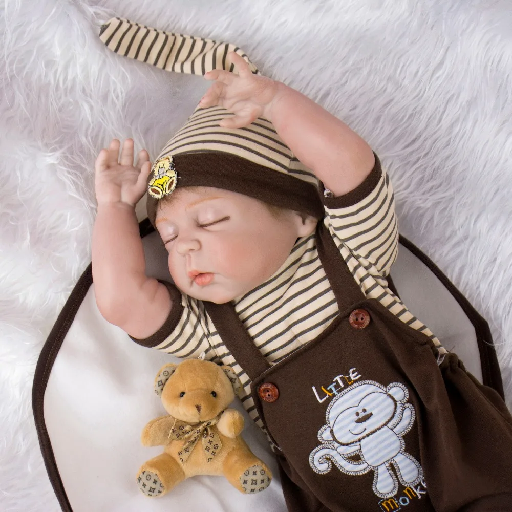 57 см полный Силиконовый reborn baby doll мальчик bebes reborn ручная краска красная кожа волосы с корнями Водонепроницаемая игрушка для ванной подарок для детей