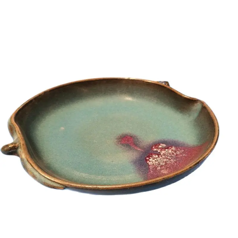 5.5" Old China Ceramics Jun Kiln Jun Porcelain Peach Shape Writing-brush Washer 
