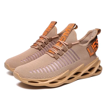 

UNN Breathable Mesh Flying Woven Fabric Running Shoes Sport Sneakers Flexible Non-slip Blade Shoes