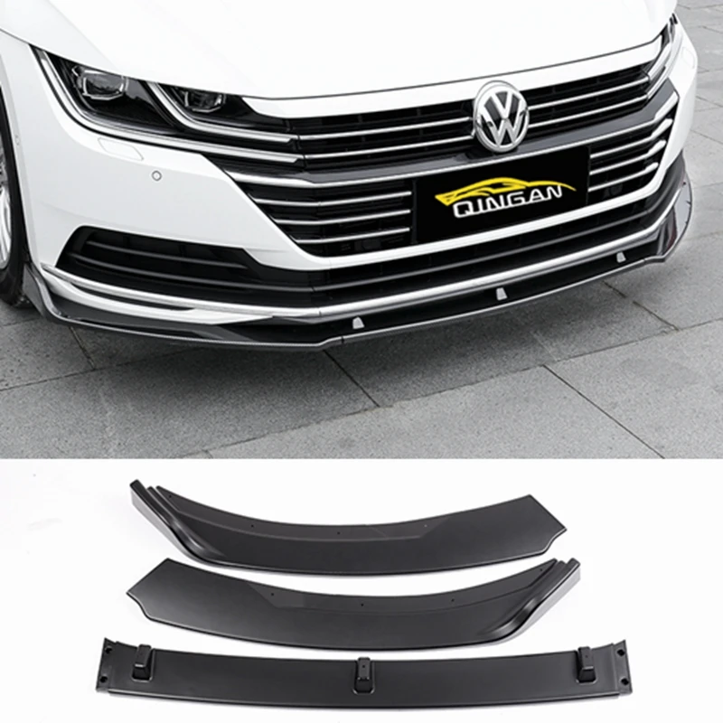 Разветвители для переднего бампера VW Volkswagen arteon CC 4-Door 2018 2019 3 шт./компл. PP Black |