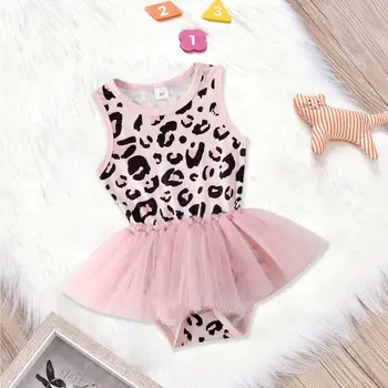 

Fashion Toddler Baby Girl Princess Clothes Leopard Romper Jumpsuit Dress Outfit