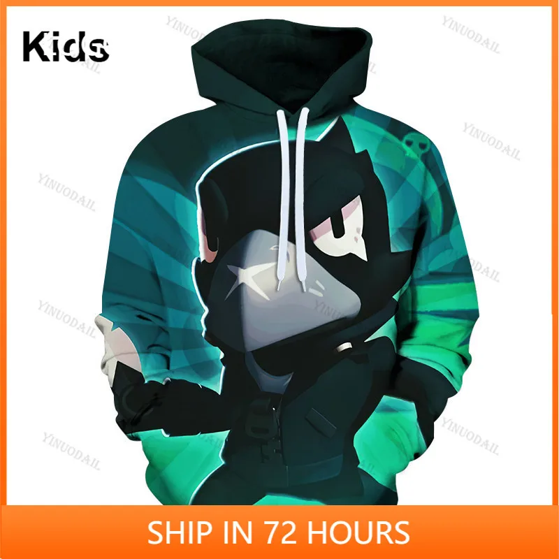 

Sandy Brawling Cartoon Tops Teen Clothes POCO Shelly 8 To 19 Years Kids Sweatshirt Shooter Game Leon 3D Hoodie Boys Girls