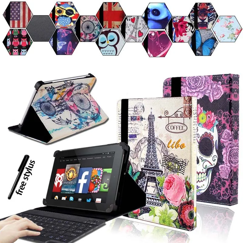 KK&LL для Amazon Fire HD 10(7th/5th поколение, / выпуск) кожаный Смарт-планшет стенд Чехол-книжка+ Bluetooth клавиатура