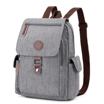 

Men's Travel Backpack Unisex Zipper Rucksack Waterproof Canvas Multi-pockets for Teenager Bag Adjustable Nylon Shoulder Strap