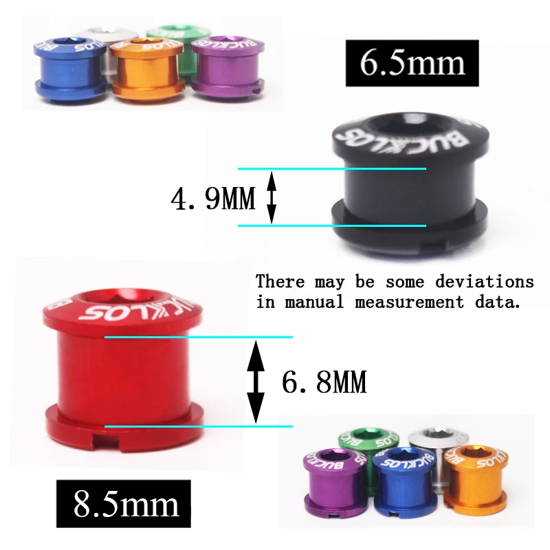 Bicycle Chainring Bolt Aluminum Alloy 6.5/8.5mm 4pc
