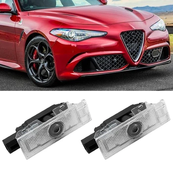 

4 Pcs LED Car Door Welcome Light Laser Projector Logo Ghost Lamp For Alfa Romeo 159 Giulietta Giulia Mito Stelvio Brera Spide