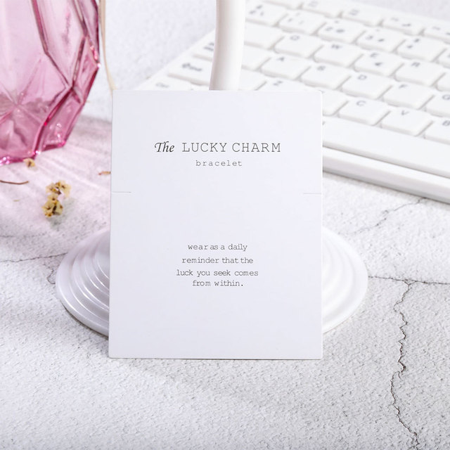 7x9cm Bracelet Display Cards Good Luckl Text Writen Kraft Paper Card Cardboard Packag Hang Tag Ear Paper Card for Jewelry