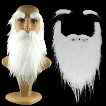 

Party performance props Santa Claus white beard white eyebrows fake Beard Set Christmas Hallowee Xmas Party Decoration