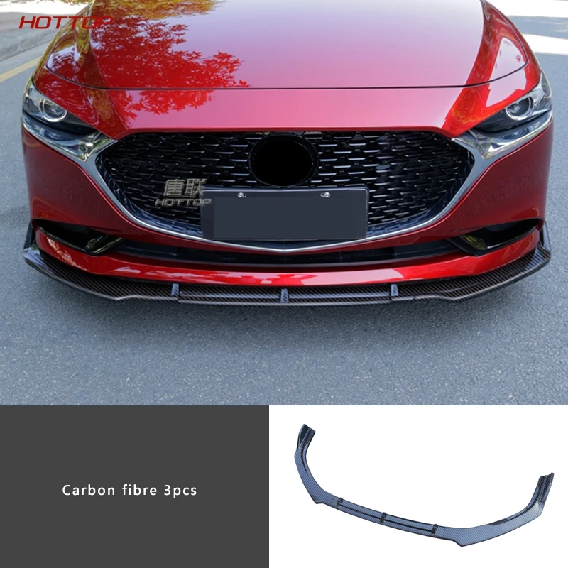 PP автомобильный передний нижний бампер для губ сплиттер для Mazda 3 axela - Цвет: Carbon Fiber 3pcs