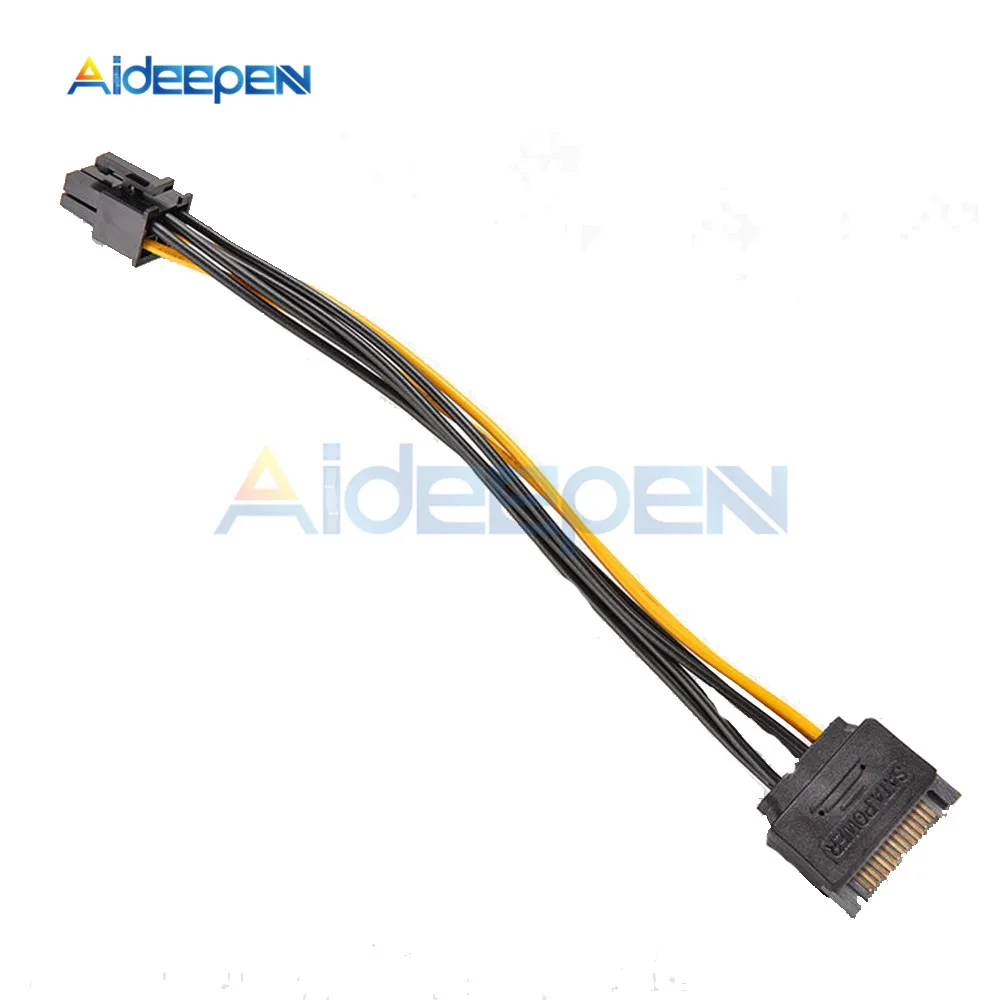 SATA кабель питания 15 Pin To 6 Pin PCI EXPRESS PCI-E Sata Графический конвертер адаптер видеокарта Кабель питания Шнур