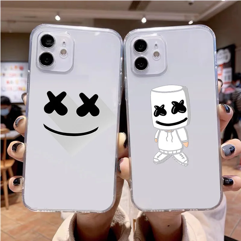 Прозрачный мягкий чехол для телефона x-x загадочная маска IPhone 12 Mini 11 Pro Max XR XS XSMax X 5 5S