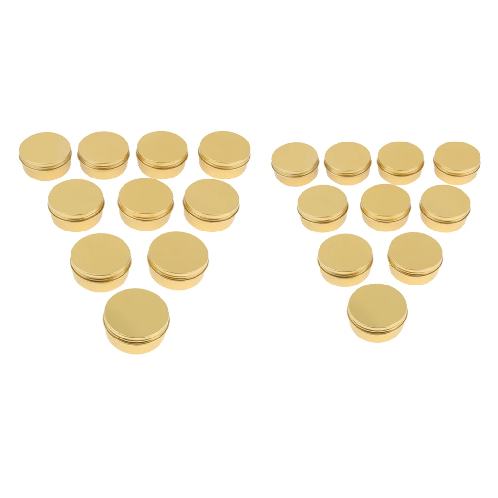 20 Pieces Aluminum Tins Cans - Round Storage Jars Screw Lids Metal Tins, Travel Tins Cosmetic Refillable Containers, 50g & 30g