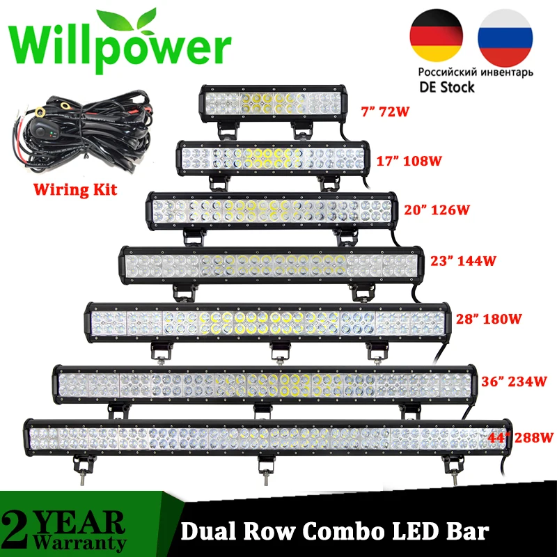 Панель Светодиодная для внедорожника Willpower 12/22/20 дюймов 126 Вт 12/24 в|Световая