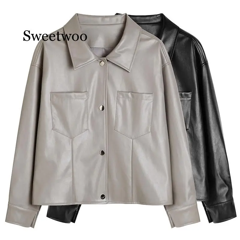 

New Spring Large Size 3XL 4XL Women's Leather Jacket Autumn Motorcycle PU Jacket Women Leather Coat Female Jackets Outerwear