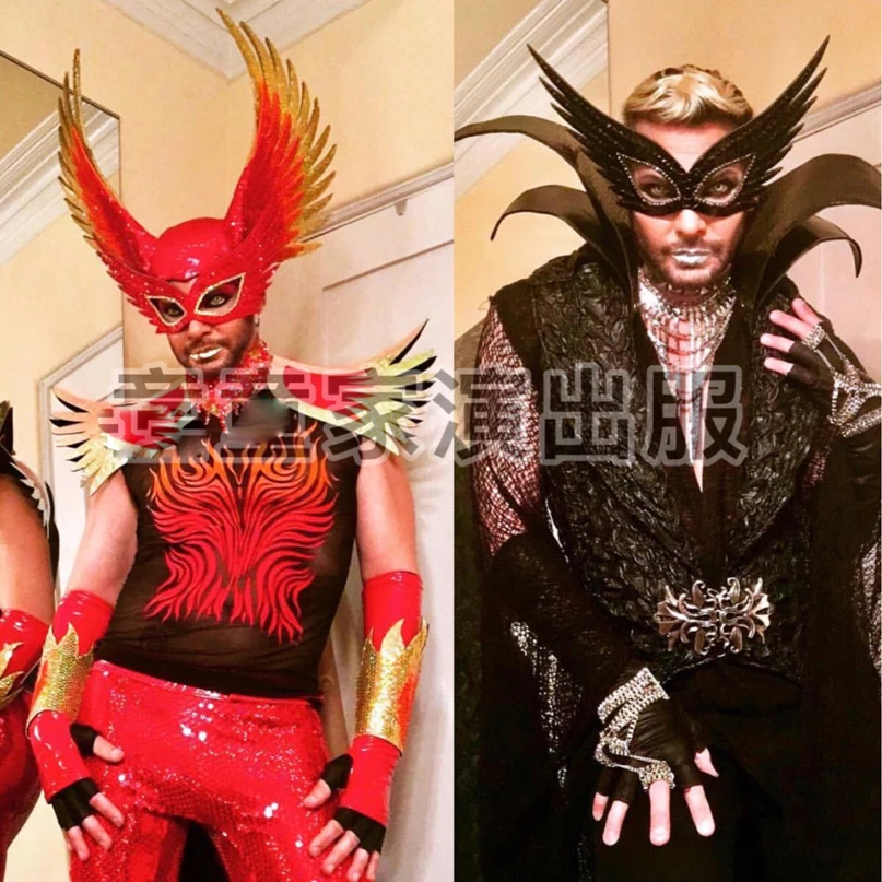 

Sexy Flame Baron gogo costumes muscular men catwalk model party stage show wear
