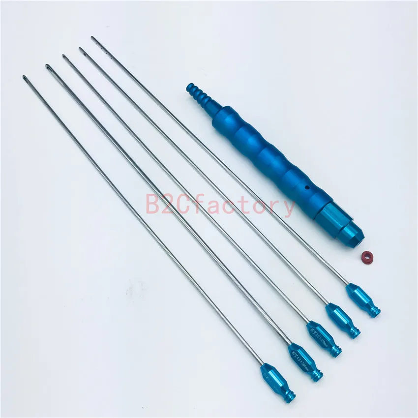 5pcs Liposuction Cannulas Needle Luer Lock with Titanium Handle Liposuction handpiece afbeelding