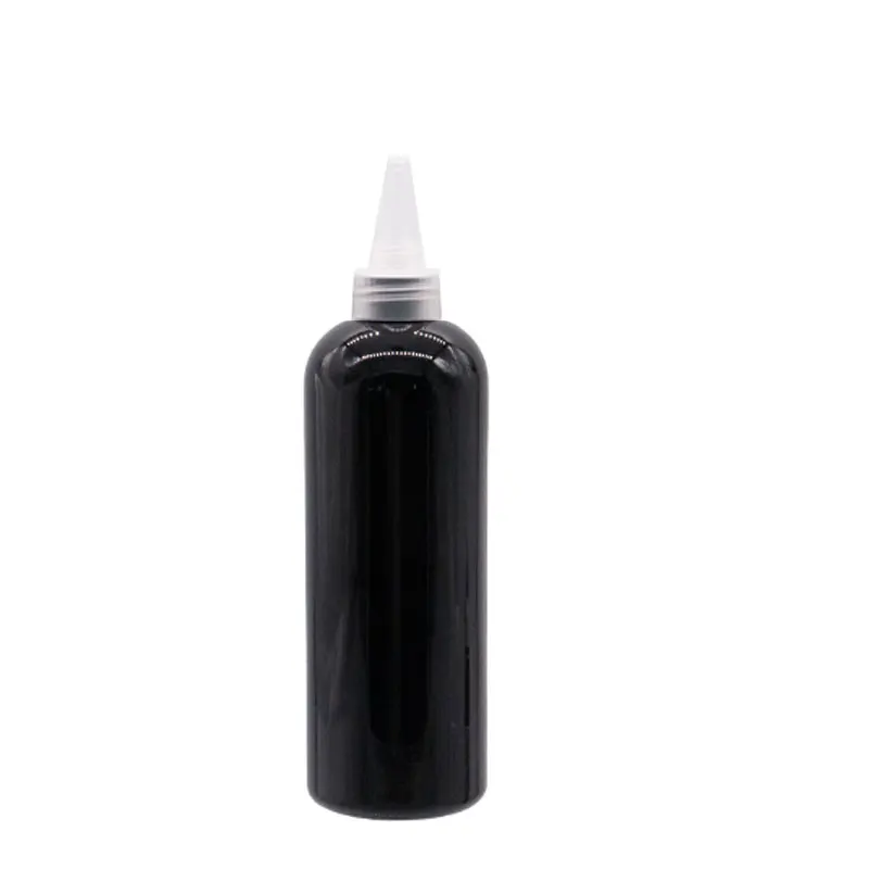12 шт многоразового использования, пустые пластмассовые емкости с запончатой крышкой 300 мл емкость бутылки для E-jam жидкого винта крышка контейнера - Цвет: Black Bottle Clear