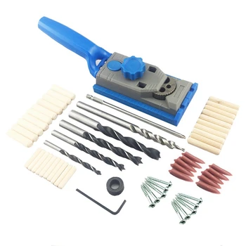 

59Pcs Woodworking Pocket Hole Fixture Drilling Guide Sleeve with Scale Marking Oblique Hole Locator