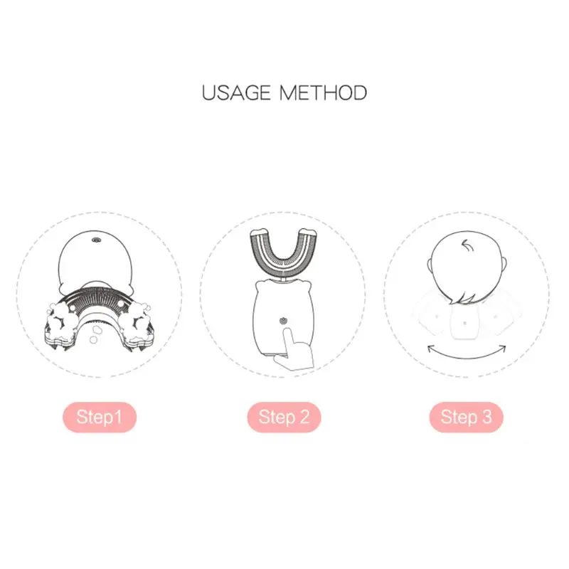 Children 360 Degrees Sonic Intelligent Automatic Electric Toothbrush 3 Modes Rechargeable U Type Toothbrush For kids best gift Children 360 Degrees Sonic Intelligent Automatic Electric Toothbrush 3 Modes Rechargeable U Type Toothbrush For kids best gift