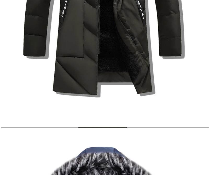 Winter Parka Men's Solid Jacket New Arrival Thick Warm Coat Long Hooded Jacket Fur Collar Windproof Padded Coat Fashion Men,918