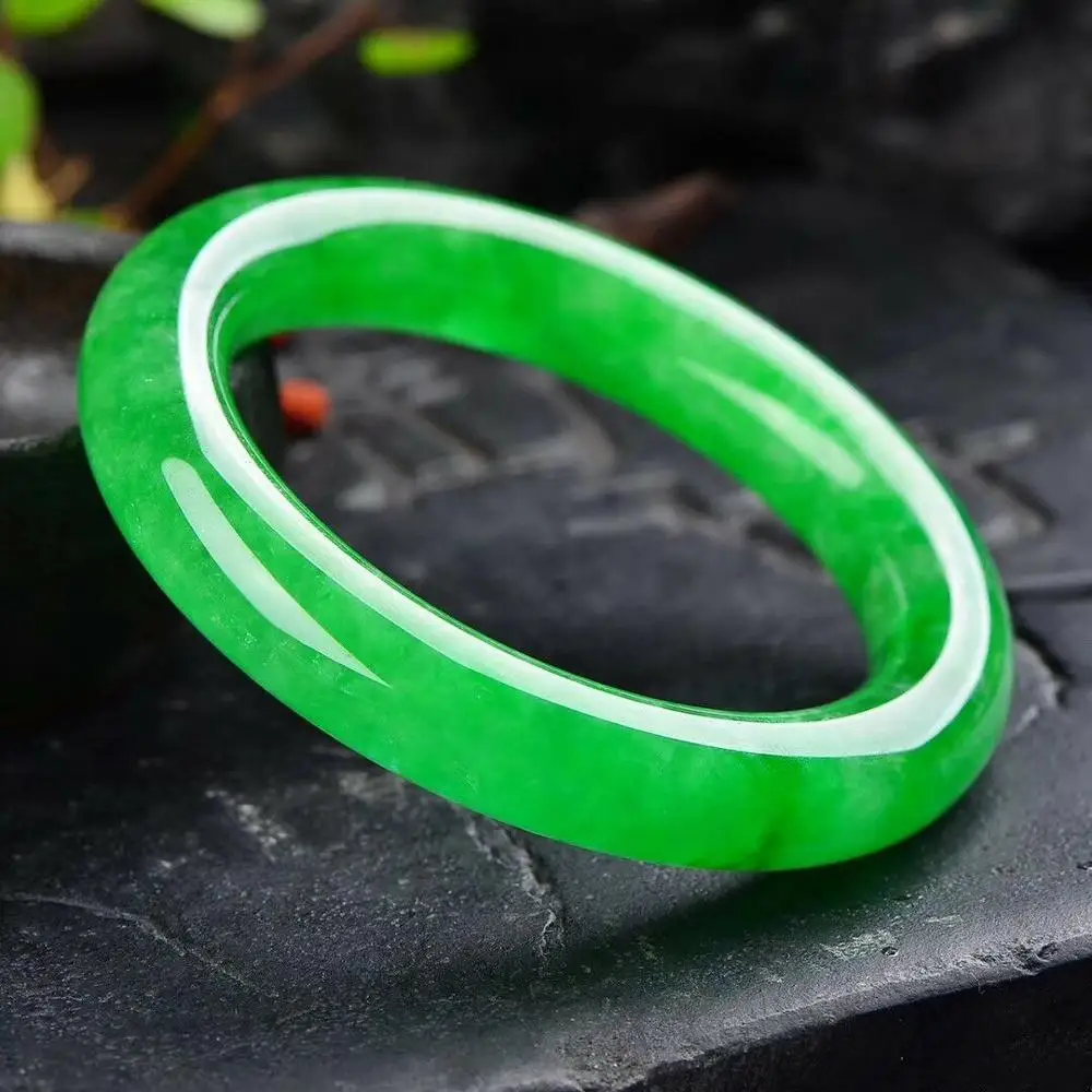 56- 61 мм натуральный Esmeralda verde jadeita Jade braalete pulsera hecha a mano