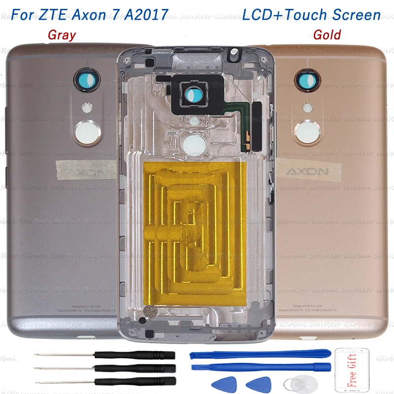 

5.5'' New Original back cover For ZTE Axon 7 A2017 A2017G A2017U Cellphone Metal Frame Housings Cover mobile phone frame