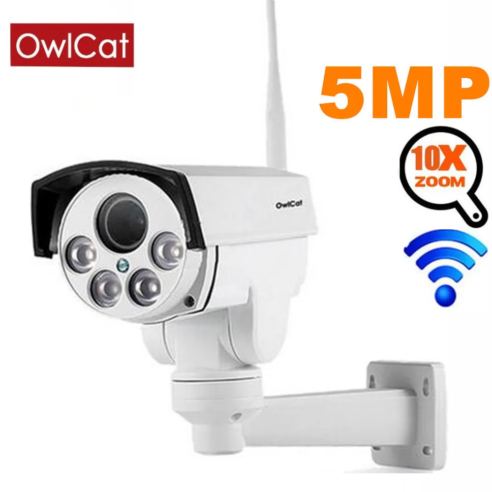 OwlCat Беспроводной PTZ IP Камера Открытый 1080 P HD 5X зум привод наклона и поворота CCTV безопасности сети IP Камера Wi-Fi камеры видеонаблюдения P2P