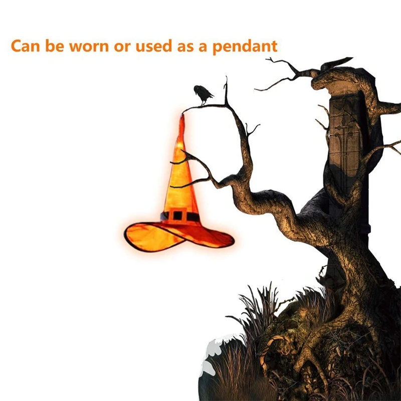 Halloween Outdoor Hanging Lamp Witch Hat Lamp Orange Halloween Outdoor Lamp Decoration 6 Pack