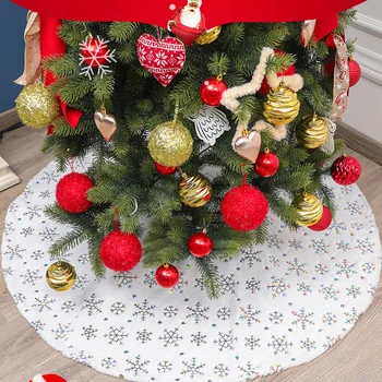 

2020 Christmas Snowflakes Plush Tree Skirt Decorations Holiday Thick Tree Decor Xmas Home Party Favors Carpet Tree Christmas