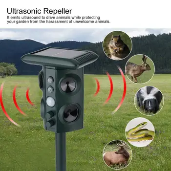

Garden Solar Powered Ultras onic Outdoor Animal Repeller Motion Sensor Flash Light Mice Snake Dog Cat Rabbit Animal Dispeller