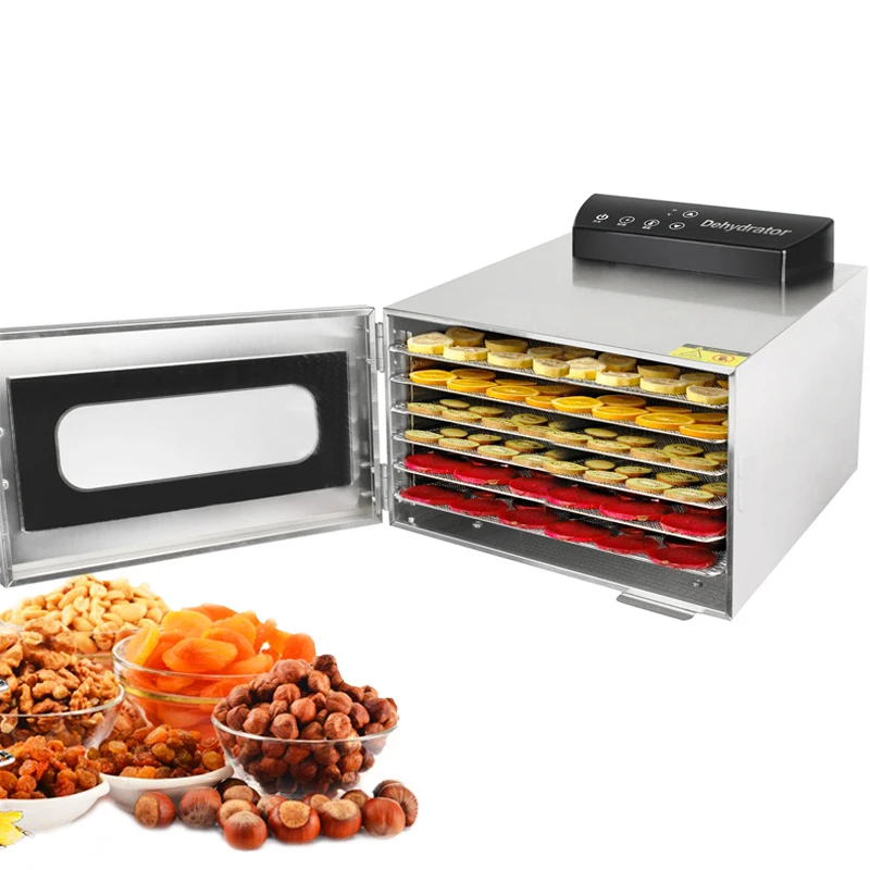 

6 Trays Food Dehydrator Household Snack Dehydration Dryer Vegetable Herb Meat Fruit Drying Machine Stainless Steel 110V 220V