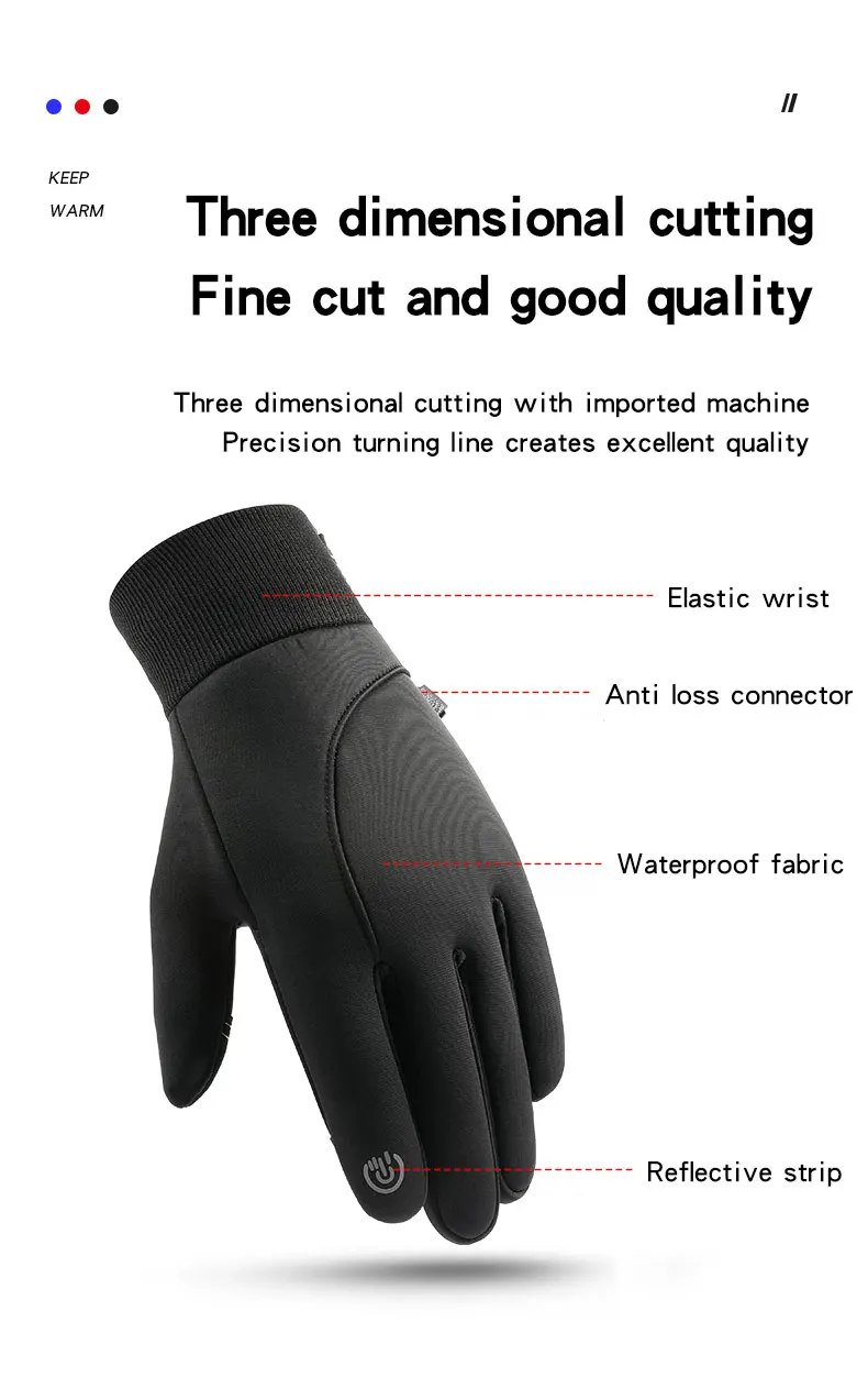 Winter Touch Screen Men Gloves Warm Women Gloves Windproof Outdoor Sports Motorcycle Bike Fleece Waterproof Cycling Work Gloves