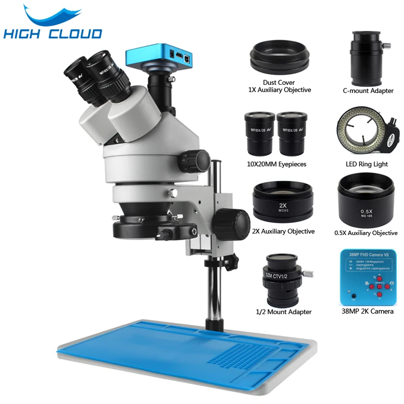 3.5X-90X Simul-Focal Stereo Trinocular Microscope 38MP 1080P HDMI USB Digital Video Camera For PCB Phone Soldering Repair | Инструменты