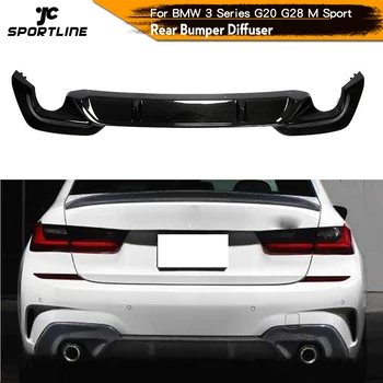 

Carbon Fiber Rear Bumper Lip Diffuser Spoiler Guard for BMW 3 Series G20 G28 M Sport 330i 320i One Outlet Each Side 2018 - 2020