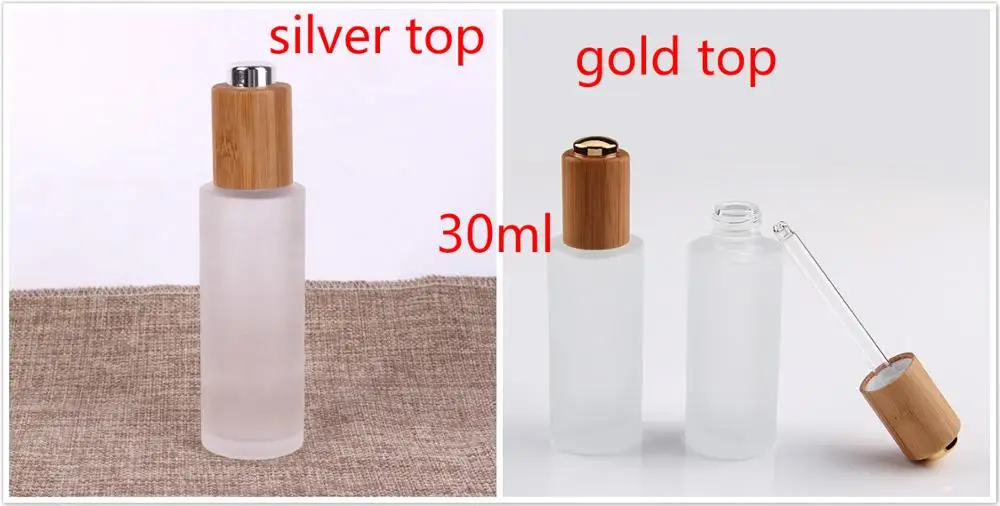 

100pcs* 1 oz Frosted Clear pumps tops bamboo lotion glass dropper bottle 30ml 50ml 100ML 120ML Frost Glass Mist Spray Bottle