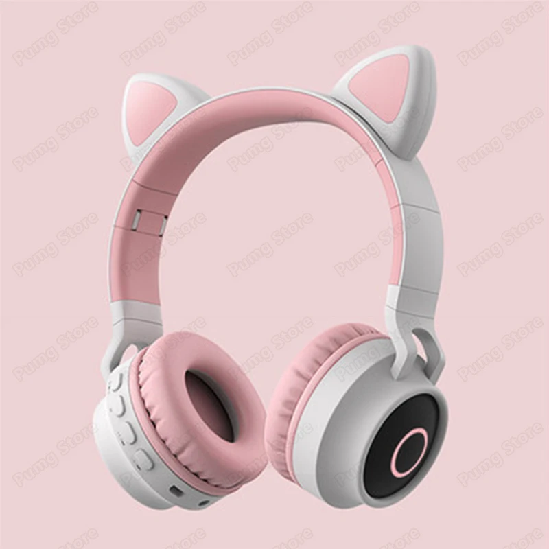 Милый светодиодный Bluetooth 5 0 беспроводные наушники для девочек с кошачьими ушками