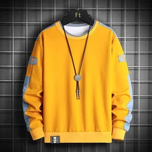 

Men O-neck Long Sleeve Shirts High Street Wear Men Hip Hop Sweatshirts Autumn Tops Side Stripe Korean Fashion Clothes