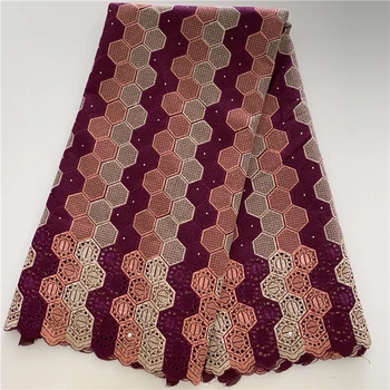 

Esewing African lace fabric 5yards/pc laser cut with stones for women party dresses 2019 new arrival high quality nigerian lace