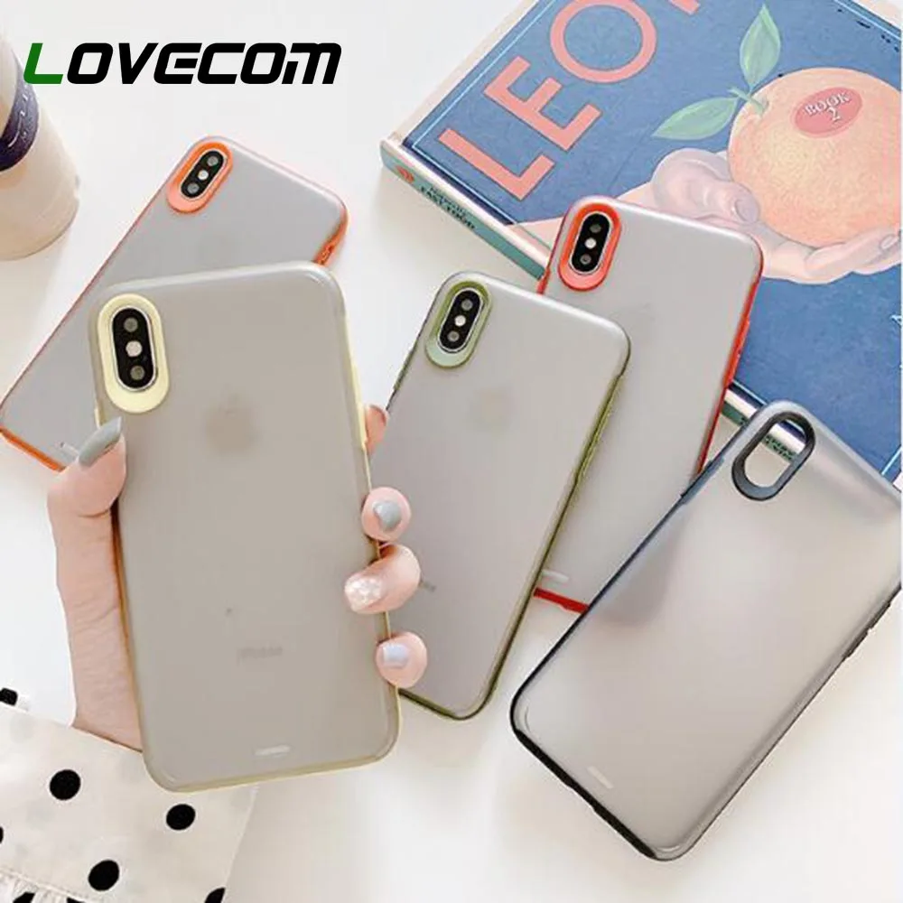 

LOVECOM Colorful Silicone Frame Case For iPhone 11 Pro Max XR XS Max 6 6S 7 8 Plus X Camera Protective Matte Phone Back Cover