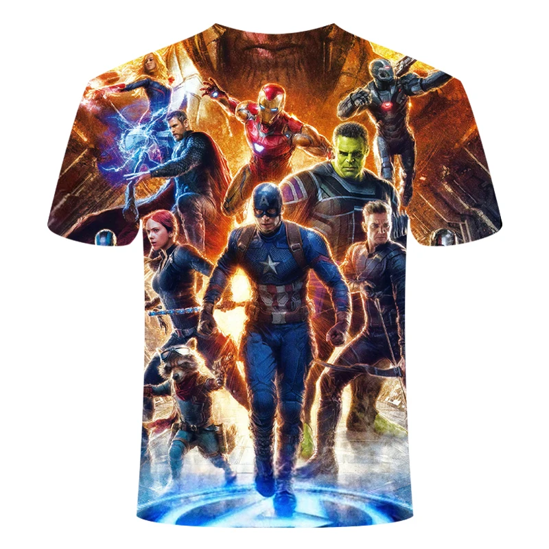 Новинка, Мужская футболка с 3D принтом «Мстители Marvel 4 Final», летняя модная футболка с коротким рукавом для косплея супергероя США