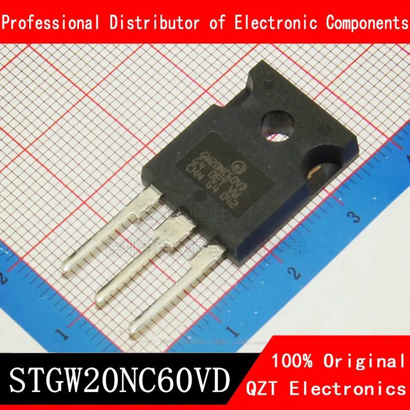 5pcs STGW20NC60VD TO247 GW20NC60VD TO-247 600V STGW20NC60 20NC60 In Stock 5pcs mur3060pt mur3060 to 247 fast recovery diode 30a 600v