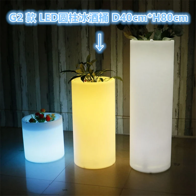 Best Price Integral Molding LED Ice Bucket Charging Smart Remote Control Brightness/16 Gradual Colors Changing Champagne Wine Cooler/Holder