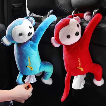

Creative Tissue Box Lovely Cartoon Monkey Shaped Plush Napkin Paper Holders Cases Portable Car hanging Tissue Box