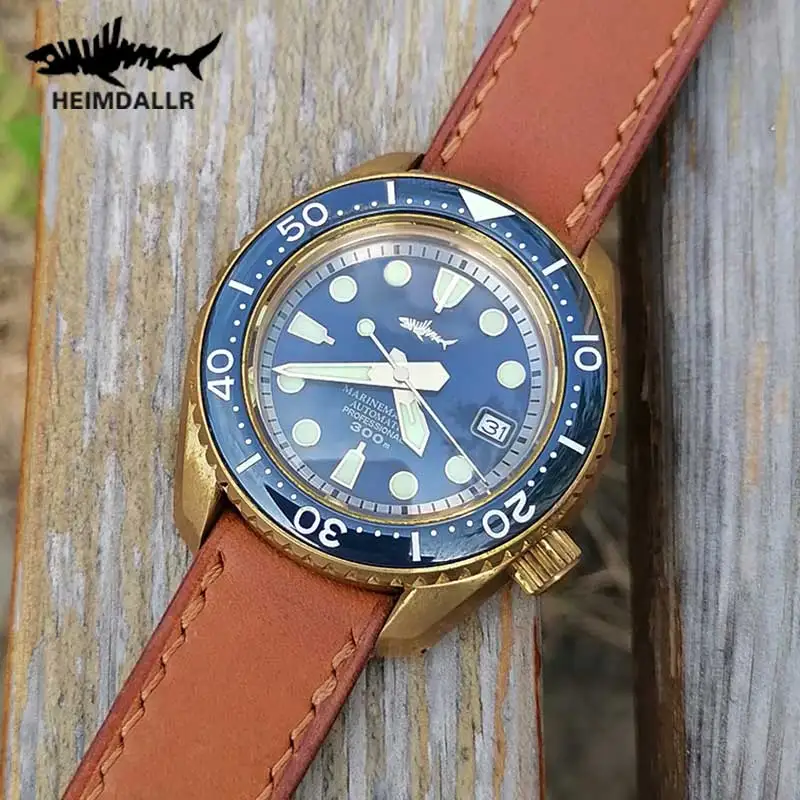 

Heimdallr SDBX NH35 Automatic Mechanical Watch Men Sapphire Crystal Diver Bronze Watch Lord Of The Sea C3 Luminous Leather Watch