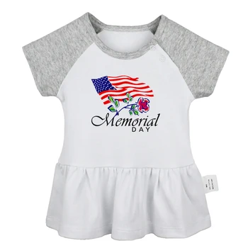 

American Memorial Day Bleeding Melting Dripping Galaxy Diamond Design Newborn Baby Girls Dresses Toddler Infant Cotton Clothes