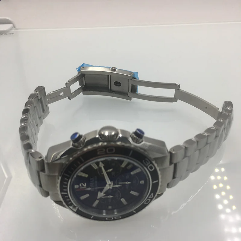 007 Часы мужские 44 мм хронограф светящийся Япония VK63 Движение Мужские t кварцевые Дата стальной Ремешок Браслет черный ободок водонепроницаемые часы