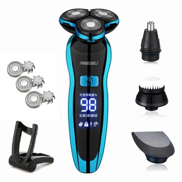 Electric Razor Electric Shaver Rechargeable Shaving Machine for Men Beard Razor Wet-Dry Dual Use Water Proof Fast Charging ZN8508-Blue 04
