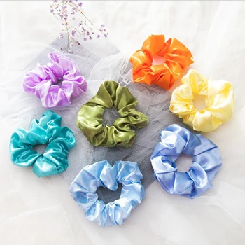 

50x Women Silky Hair Scrunchies Bobbles Elastic Hair Ties Rope Band Colorful