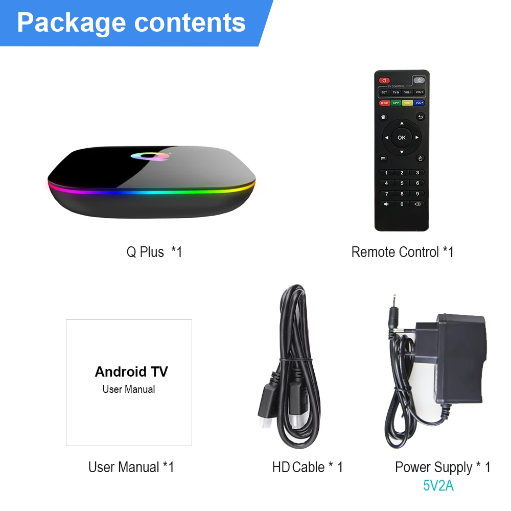 Q Plus Smart Tv Box Android 9 0 4gb 32gb 64gb Media Player Wi Fi Set Top Box Untuk Google Voice Assistant Netflix Youtube H96max Set Top Box Aliexpress
