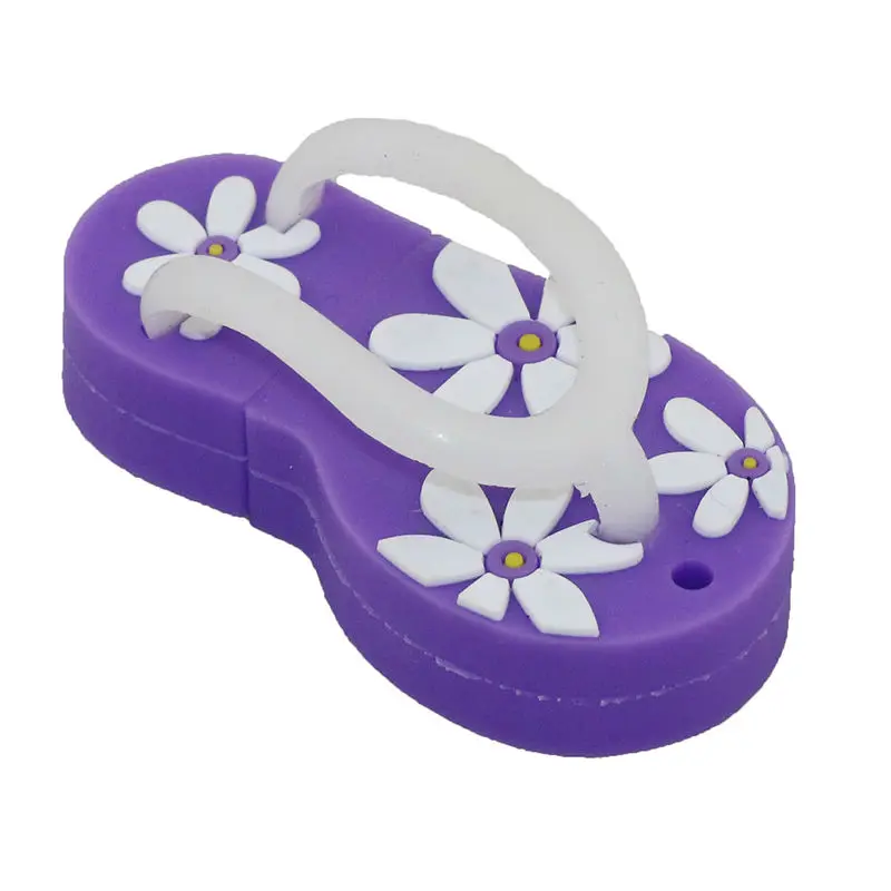 Симпатичные Вьетнамки пляжная обувь USB флеш-накопители USB 2,0 флэш-диск 64 ГБ 32 ГБ 16 ГБ 8 ГБ 4 ГБ флеш-накопитель флэш-карты памяти U диск подарок - Цвет: Фиолетовый